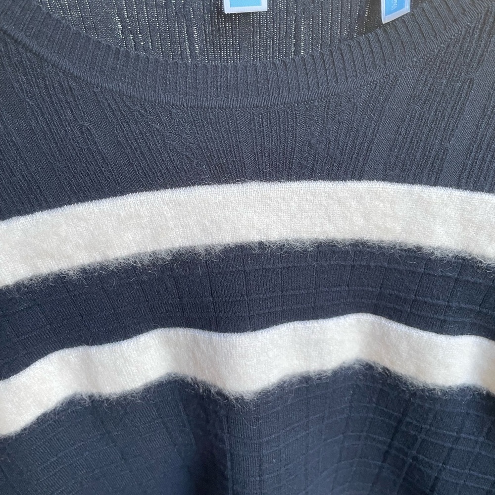 Draper James Stripe Mohair Sweater in Nassau Navy - Picture 6 of 9